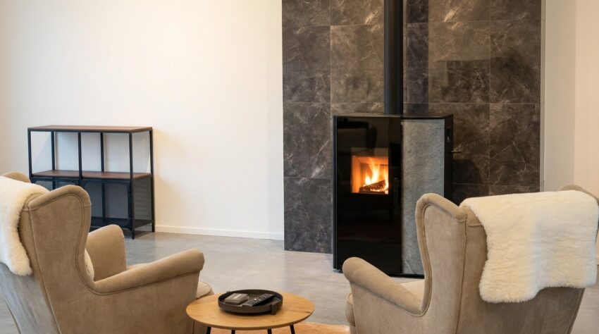 Poêle à pellets dans le showroom Cornet & fils